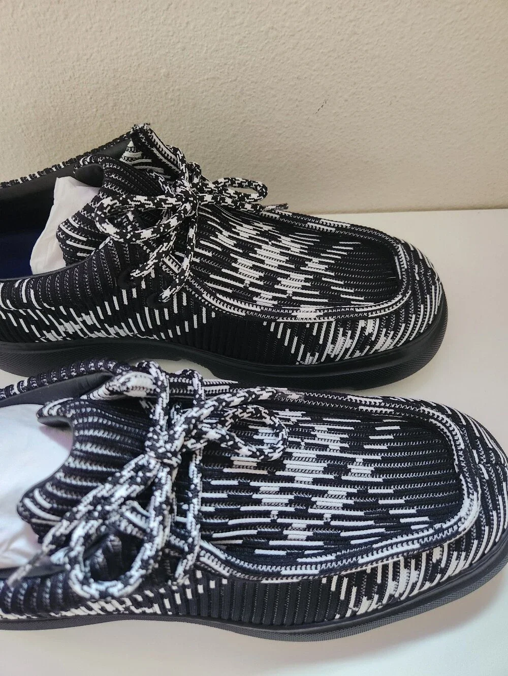 Burberry Creeper Check Woven Lace Up Shoes Mens 11 Black Round Toe EU 44